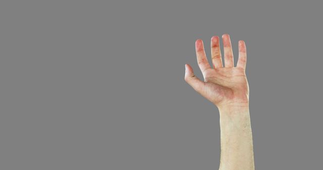Isolated Hand Reaching Upward on Gray Background - Download Free Stock Images Pikwizard.com