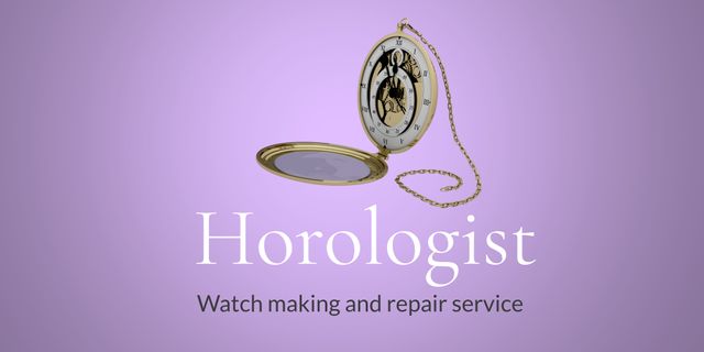 Elegant Pocket Watch Promoting Horologist Watchmaking and Repair Service - Download Free Stock Templates Pikwizard.com