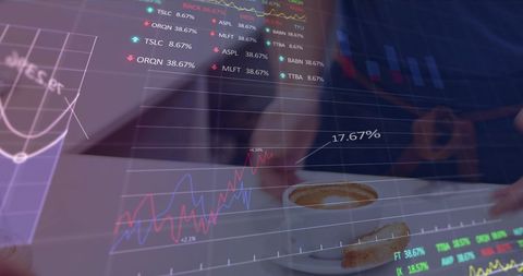 Digital Transactions with Financial Data Overlay - Download Free Stock Images Pikwizard.com