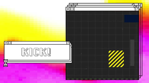 Retro Digital Interface with Pixel Art Animation