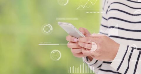 Caucasian Woman Analysing Data on Smartphone Outdoors - Download Free Stock Images Pikwizard.com