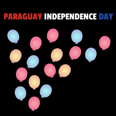 paraguay independence day celebratory balloons on black background - Download Free Stock Templates Pikwizard.com