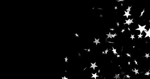 Falling Christmas Stars on Black Background
