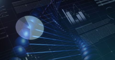 Financial Data and DNA Strand on Digital Interface - Download Free Stock Images Pikwizard.com