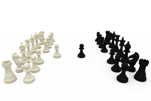 Transparent Black and White Chess Pieces Confrontation - Download Free Stock Videos Pikwizard.com