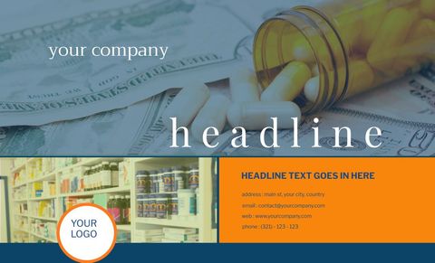 pharmaceutical branding with medication and financial reliability theme - Download Free Stock Templates Pikwizard.com