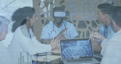 Doctor Demonstrates VR-Guided DNA Analysis to Medical Team
