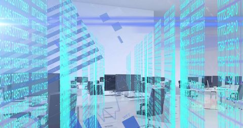 Biometric Data and Digital Futuristic Office Environment - Download Free Stock Images Pikwizard.com