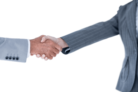 Transparent Handshake between Entrepreneurs in Business Attire