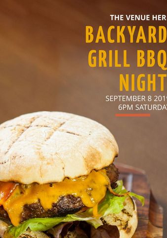 delicious cheeseburger highlighting backyard grill bbq night event - Download Free Stock Templates Pikwizard.com
