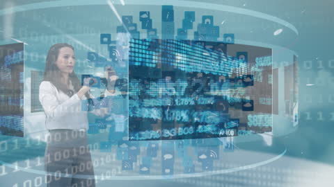 Interactive Futuristic Technology and Data Streams Visualization