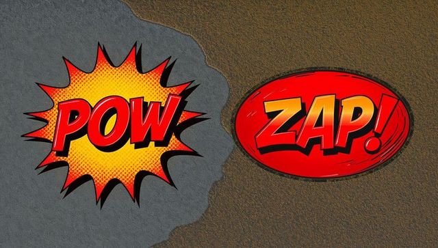 Colorful Comic Style Pow and Zap Illustrative Elements