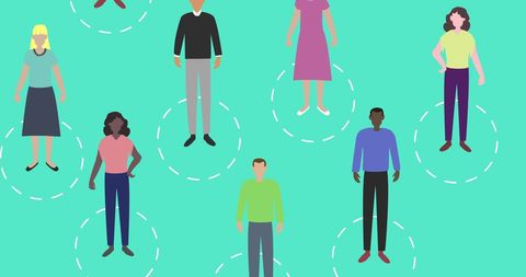 Social Distancing Practices Illustrations with Diverse People - Download Free Stock Images Pikwizard.com