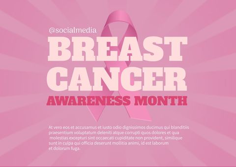 Breast Cancer Awareness Campaign Poster with Pink Ribbon