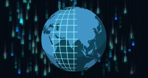 Globe with Binary Overlay Illustrating Global Digital Networks - Download Free Stock Images Pikwizard.com