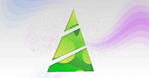 Abstract Christmas Tree with Colorful Light Trails