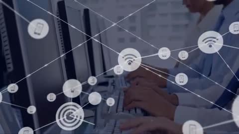 Office Team Collaborating through Digital Network