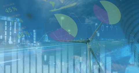 Wind Turbine with Global Economic Data Visualization