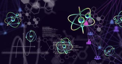 Atoms and Data Processing in Digital Space Science Concept - Download Free Stock Images Pikwizard.com