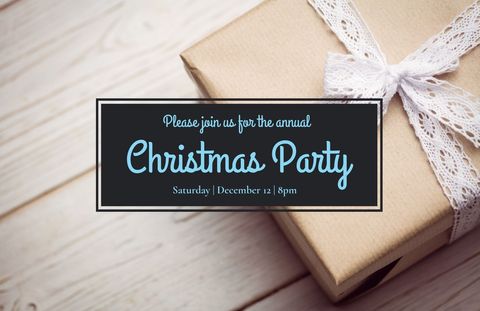 Elegant Christmas Party Invitation with Wrapped Gift