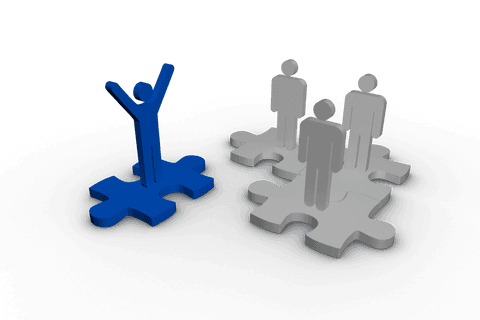 conceptual leadership symbol with transparent human figures on puzzles - Download Free Stock Videos Pikwizard.com