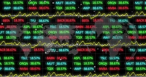 Global Stock Market Trends with World Map Overlay - Download Free Stock Images Pikwizard.com