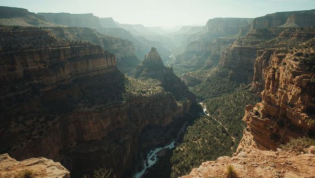 Majestic canyon landscape with meandering river