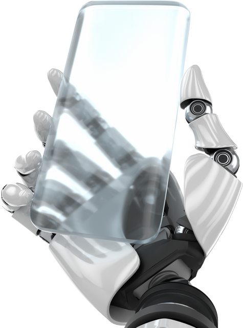 Robotic Hand Holding Transparent Smartphone Technology Concept - Download Free Stock Videos Pikwizard.com