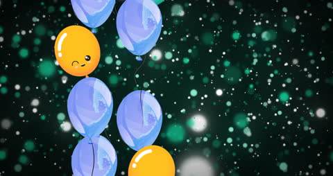 Festive Balloons with Sparkling Bokeh in Background