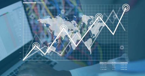 analyzing global financial data on laptop with graph - Download Free Stock Images Pikwizard.com