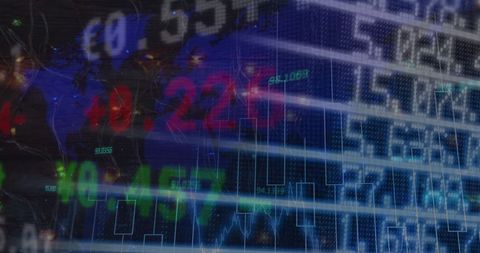 Global Stock Market Data Visualization with World Map Overlay