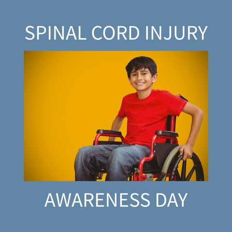 smiling boy in wheelchair for spinal cord injury awareness - Download Free Stock Templates Pikwizard.com
