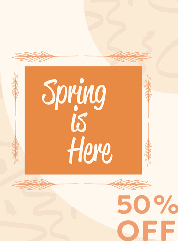 spring sale card design on transparent background 50 percent off - Download Free Stock Videos Pikwizard.com