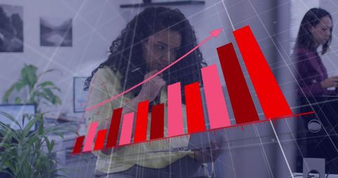 Financial Analysis with Technology Overlay in Business Office - Download Free Stock Images Pikwizard.com