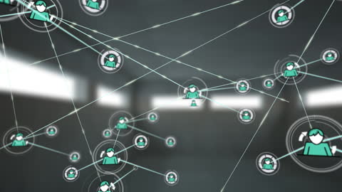 Digital Network of Connections Over Dark Background