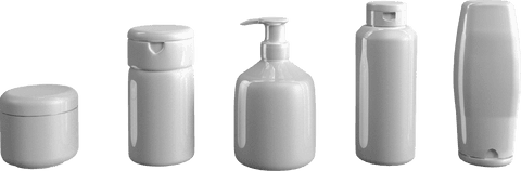 Transparent cosmetic bottle variety for skincare