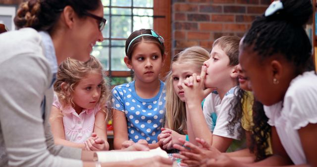 Group of Diverse Children Listening to Teacher - Download Free Stock Images Pikwizard.com