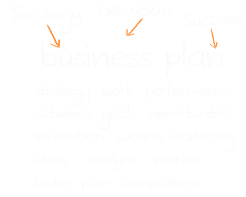 Transparent Digital Illustration with Business Plan Keywords and Arrows - Download Free Stock Videos Pikwizard.com