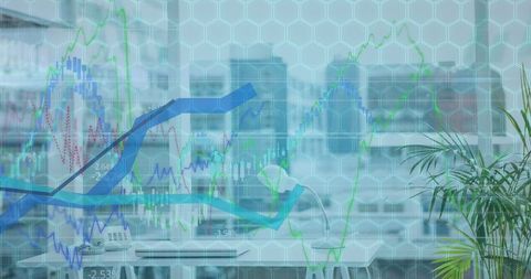Abstract Cityscape with Data Visualization Overlay - Download Free Stock Images Pikwizard.com