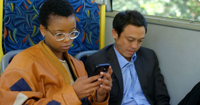 Passengers on public bus using smartphones - Download Free Stock Images Pikwizard.com