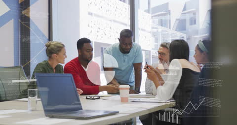 Diverse Business Team Analyzing Financial Data Concepts in Modern Office