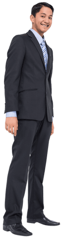 Smiling Businessman in Suit on Transparent Background