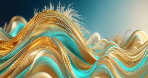 Flowing Metallic Ribbons with Shimmering Elegance