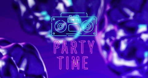 Retro Futurist Party Time Design with Bold Colors - Download Free Stock Images Pikwizard.com