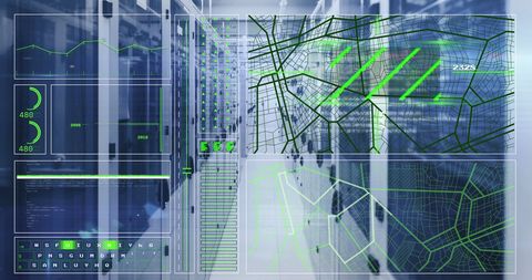 Digital Data Processing and Futuristic Global Networking - Download Free Stock Images Pikwizard.com