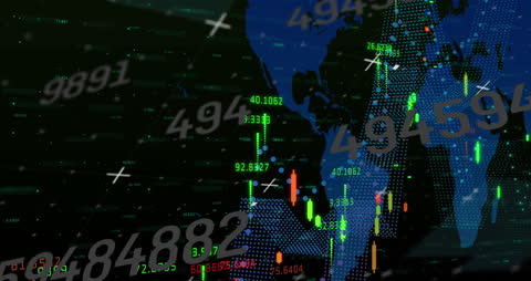 Digital Financial Market Data Animation Background