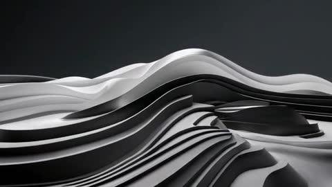 Fluid Grayscale Waves in Dynamic Digital Art Design