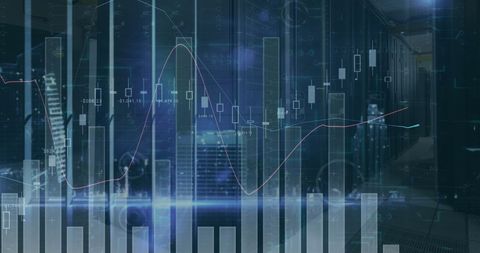 Financial Data Analytics Overlapping Modern Cityscape - Download Free Stock Images Pikwizard.com