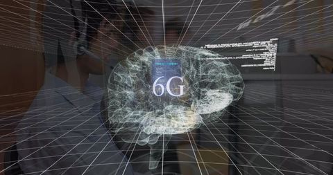 6G Connectivity and Future of Technology with Digital Brain Interface - Download Free Stock Images Pikwizard.com