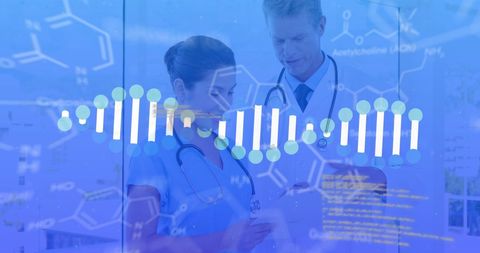 Innovative healthcare professionals with genetic research integration